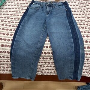 Dark Blue Side-Stripe Women’s Jeans
